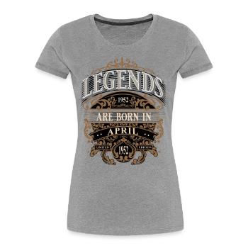 1952 Avril Naissance Anniversaire Année de naissance - T-shirt bio Premium Femme - bleu marine - Devant - Mia (176cm)