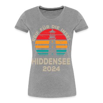 Hiddensee 2024 Holiday Anticipation Lighthouse Design - Women's Premium Organic T-Shirt - navy - Front - Mia (176cm)