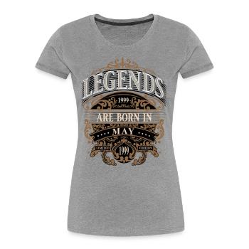 1999 May Born Birthday Year of Birth - Women's Premium Organic T-Shirt - navy - Front - Mia (176cm)