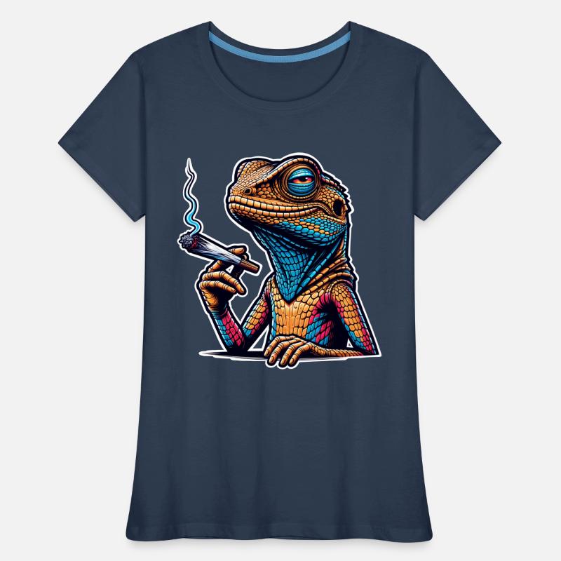 High Lizard Lizard Fumer du cannabis T-shirt bio Premium Femme