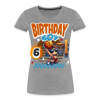 Basketball 6th Birthday Children's Birthday Party - Women's Premium Organic T-Shirt - navy - Front - Mia (176cm)