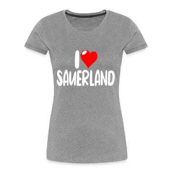 Sauerland - Frauen Premium Bio T-Shirt - Navy - Vorne - Mia (176cm)