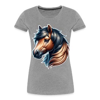 Cheval - T-shirt bio Premium Femme - bleu marine - Devant - Mia (176cm)