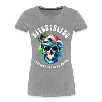Kitesurf Kitesurfer Kiteboard - T-shirt bio Premium Femme - bleu marine - Devant - Mia (176cm)