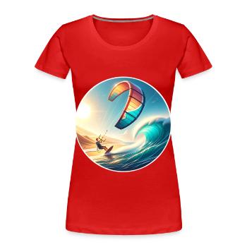 Kitesurf Kitesurfer Kiteboard - T-shirt bio Premium Femme - bleu marine - Devant - Mia (176cm)