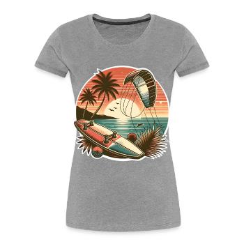 Kitesurf Kitesurfer Kiteboard - T-shirt bio Premium Femme - bleu marine - Devant - Mia (176cm)