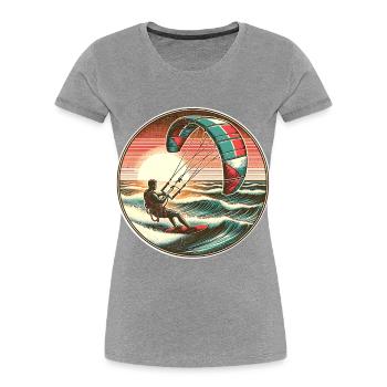 Kitesurf Kitesurfer Kiteboard - T-shirt bio Premium Femme - bleu marine - Devant - Mia (176cm)