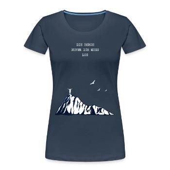 Wandern Minimalistisch - Frauen Premium Bio T-Shirt - Navy - Vorne - Mia (176cm)