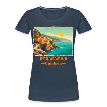 Pizzo Calabria orange - Women's Premium Organic T-Shirt - navy - Front - Mia (176cm)