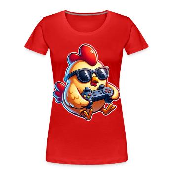 Gaming Gamer Chicken Chickens - Women's Premium Organic T-Shirt - navy - Front - Mia (176cm)