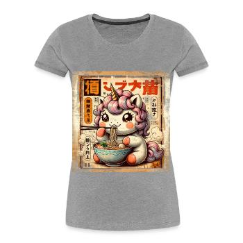 Ramen Unicorn Grunge Poster Style - Women's Premium Organic T-Shirt - navy - Front - Mia (176cm)
