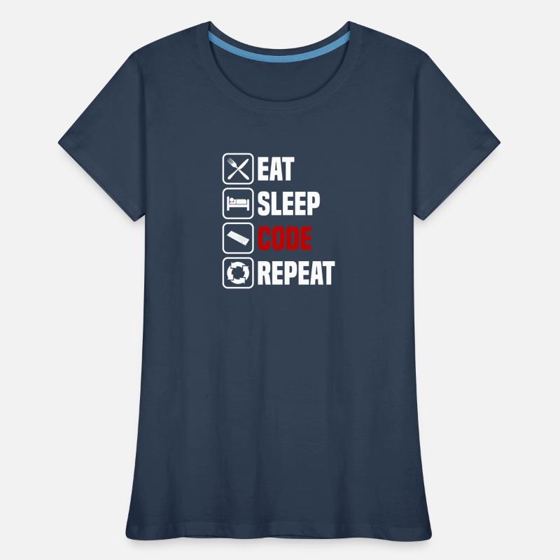 Eating, sleeping, programming, repeating Women's Premium Organic T-Shirt