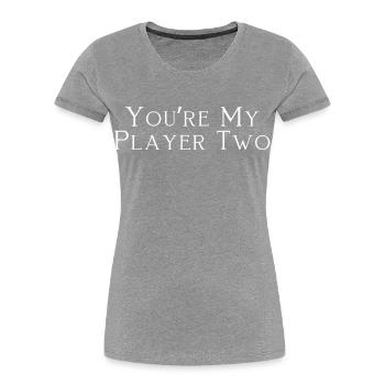 Youre My Player Two Gamer Valentine - Women's Premium Organic T-Shirt - navy - Front - Mia (176cm)