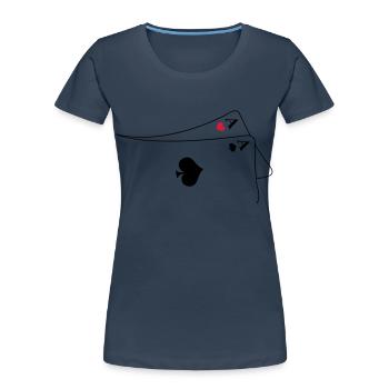 Pocket Aces - Frauen Premium Bio T-Shirt - Navy - Vorne - Mia (176cm)