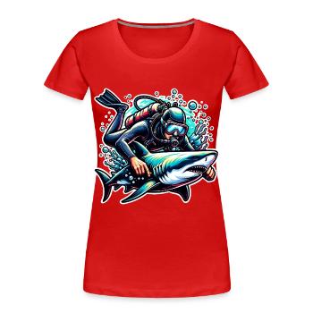 Tauchen Taucher - Frauen Premium Bio T-Shirt - Navy - Vorne - Mia (176cm)