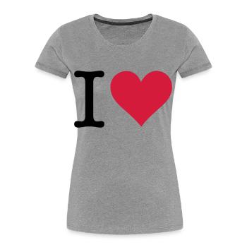I love the original - Women's Premium Organic T-Shirt - navy - Front - Mia (176cm)