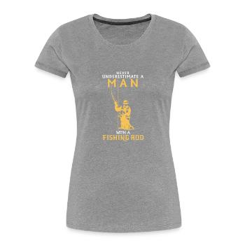 NE SOUS-ESTIMEZ JAMAIS UN HOMME AVEC UNE CANNE À - T-shirt bio Premium Femme - bleu marine - Devant - Mia (176cm)