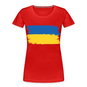 Ukraine -Bete für die Ukraine - Viva Ukraine - Frauen Premium Bio T-Shirt - Navy - Vorne - Mia (176cm)