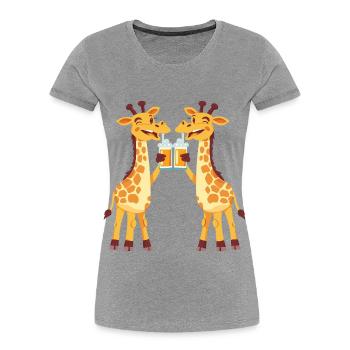 Giraffe Comic Tier Bier Lustig Saufen - Frauen Premium Bio T-Shirt - Navy - Vorne - Mia (176cm)