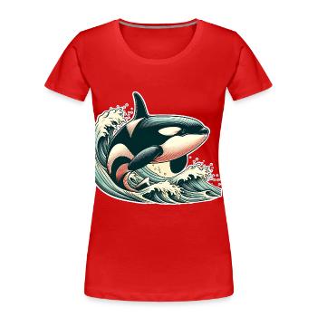 Orca Killer Whale - Women's Premium Organic T-Shirt - navy - Front - Mia (176cm)