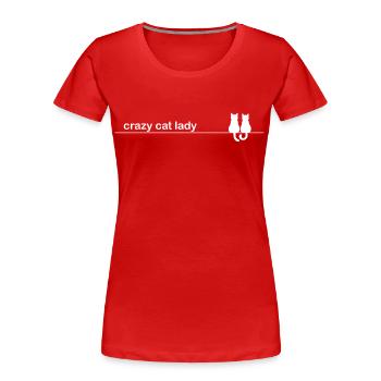 Funny Cat Sayings Crazy Cat Lady - Women's Premium Organic T-Shirt - navy - Front - Mia (176cm)
