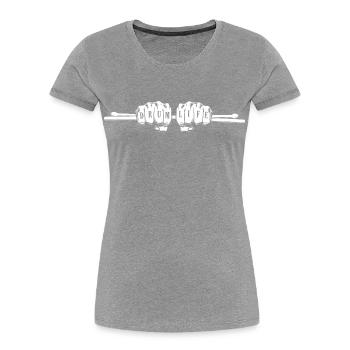 Drum Life. Hands Holding Drumsticks - Women's Premium Organic T-Shirt - navy - Front - Mia (176cm)