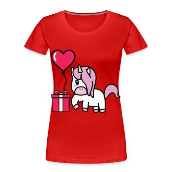 Unicorn - Gift - Valentine's Day 2023 Gift - Women's Premium Organic T-Shirt - navy - Front - Mia (176cm)