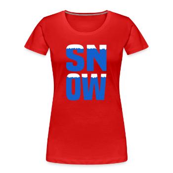 Schnee des neiges - T-shirt bio Premium Femme - bleu marine - Devant - Mia (176cm)