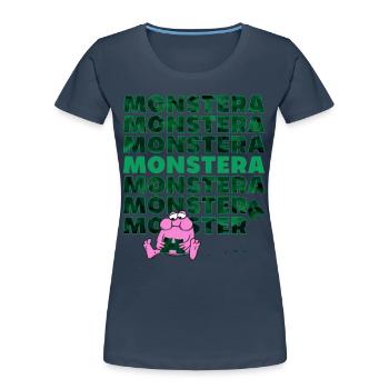 Monstera Monster - Women's Premium Organic T-Shirt - navy - Front - Mia (176cm)