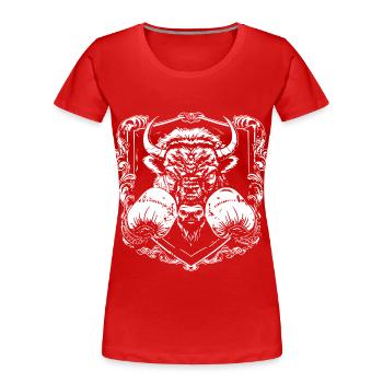Bison Boxer Fighter - T-shirt bio Premium Femme - bleu marine - Devant - Mia (176cm)