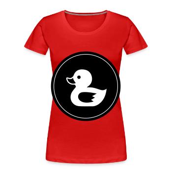 Icône de canard - T-shirt bio Premium Femme - bleu marine - Devant - Mia (176cm)