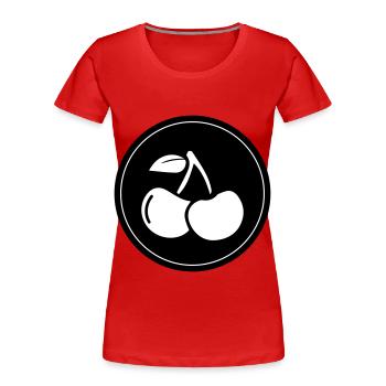 Cherry fruit - Women's Premium Organic T-Shirt - navy - Front - Mia (176cm)