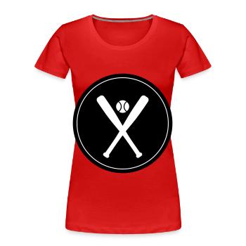 Icône du baseball - T-shirt bio Premium Femme - bleu marine - Devant - Mia (176cm)