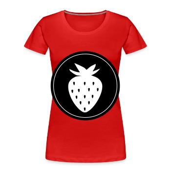 Frucht Erdbeere - Frauen Premium Bio T-Shirt - Navy - Vorne - Mia (176cm)