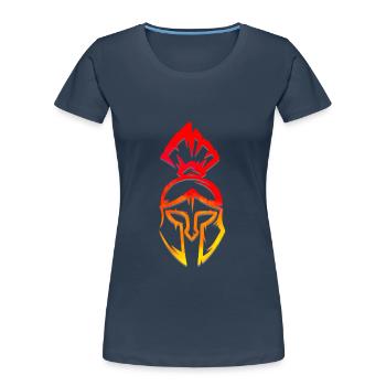 Casque sparte sketchy - T-shirt bio Premium Femme - bleu marine - Devant - Mia (176cm)