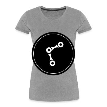 Fahrrad Radfahren Kette - Frauen Premium Bio T-Shirt - Navy - Vorne - Mia (176cm)