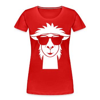 Funny Llama Wearing Sunglasses Cool Llamas - Women's Premium Organic T-Shirt - navy - Front - Mia (176cm)