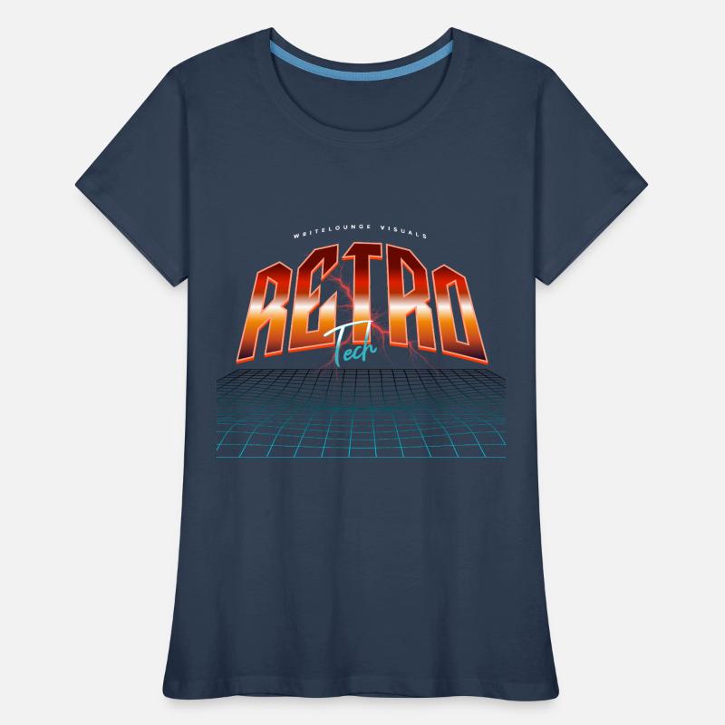Retro Tech Neon Synthwave Frauen Premium Bio T-Shirt