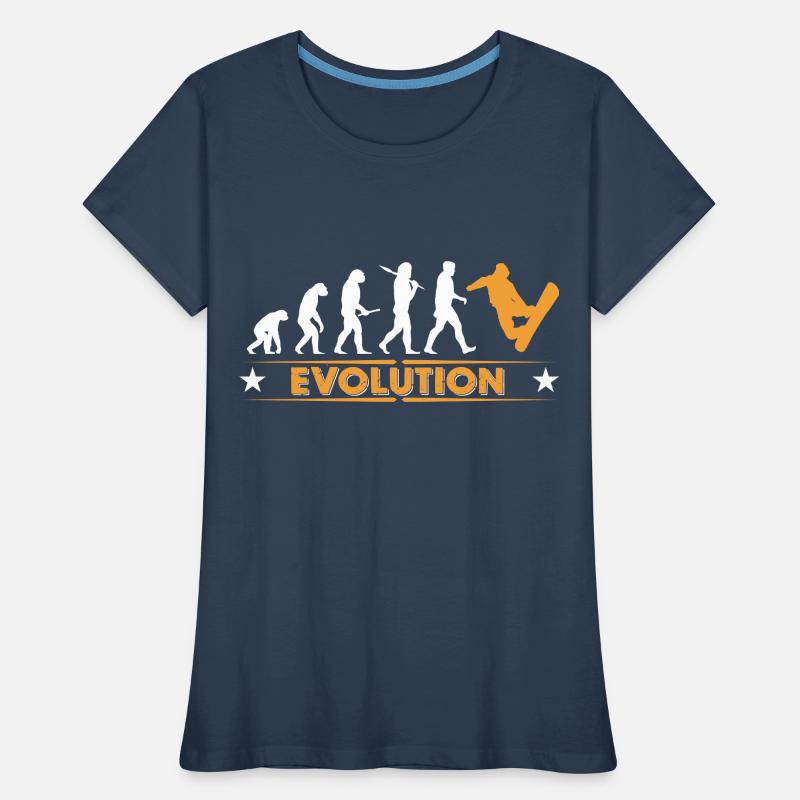 Snowboard Evolution - orange/weiss Frauen Premium Bio T-Shirt