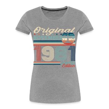 Original November 1981 41st birthday gift - Women's Premium Organic T-Shirt - navy - Front - Mia (176cm)