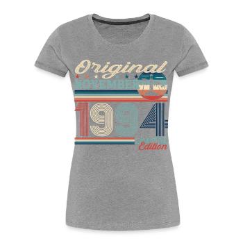 Original novembre 1994 Cadeau du 28e anniversaire - T-shirt bio Premium Femme - bleu marine - Devant - Mia (176cm)