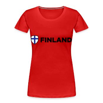 National Flag of Finland - Women's Premium Organic T-Shirt - navy - Front - Mia (176cm)