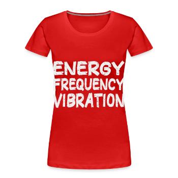 Energy Frequency Vibration Text Art - Frauen Premium Bio T-Shirt - Navy - Vorne - Mia (176cm)