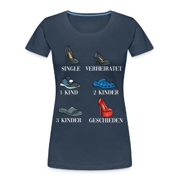 Leben einer Frau Single Verheiratet Geschieden - Frauen Premium Bio T-Shirt - Navy - Vorne - Mia (176cm)