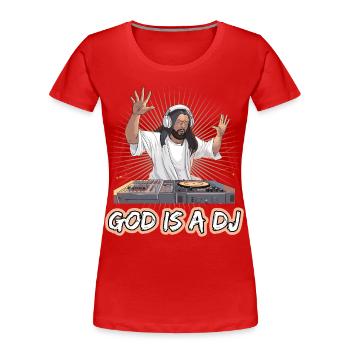 God Is DJ Musik Techno Kopfhörer Pop für einen DJ - Frauen Premium Bio T-Shirt - Navy - Vorne - Mia (176cm)