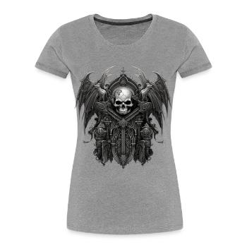 Gothik Okkult Rabe Gotik Schwarze Szene Wicca - Frauen Premium Bio T-Shirt - Navy - Vorne - Mia (176cm)