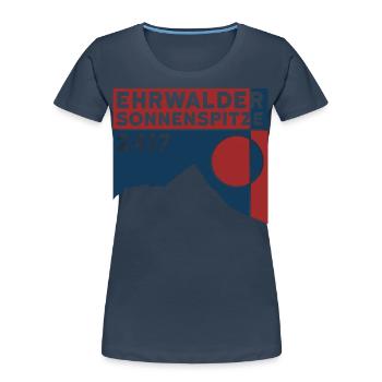 Ehrwalder Sonnenspitze Berg Mieminger Kette Tirol - T-shirt bio Premium Femme - bleu marine - Devant - Mia (176cm)
