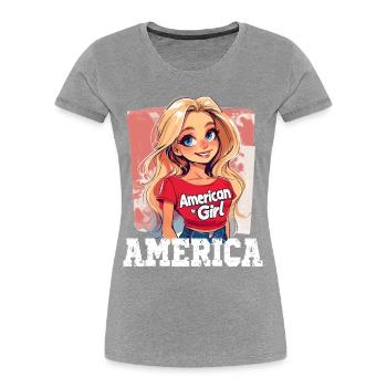 Patriotisches Amerikanisches Mädchen USA für - Frauen Premium Bio T-Shirt - Navy - Vorne - Mia (176cm)