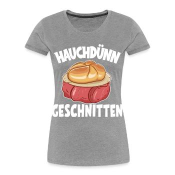 Hauchdünn geschnitten - Frauen Premium Bio T-Shirt -  - Vorne - Mia (176cm)