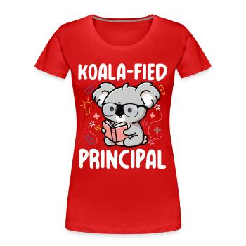 Koala-fied Principal - Frauen Premium Bio T-Shirt - Navy - Vorne - Mia (176cm)